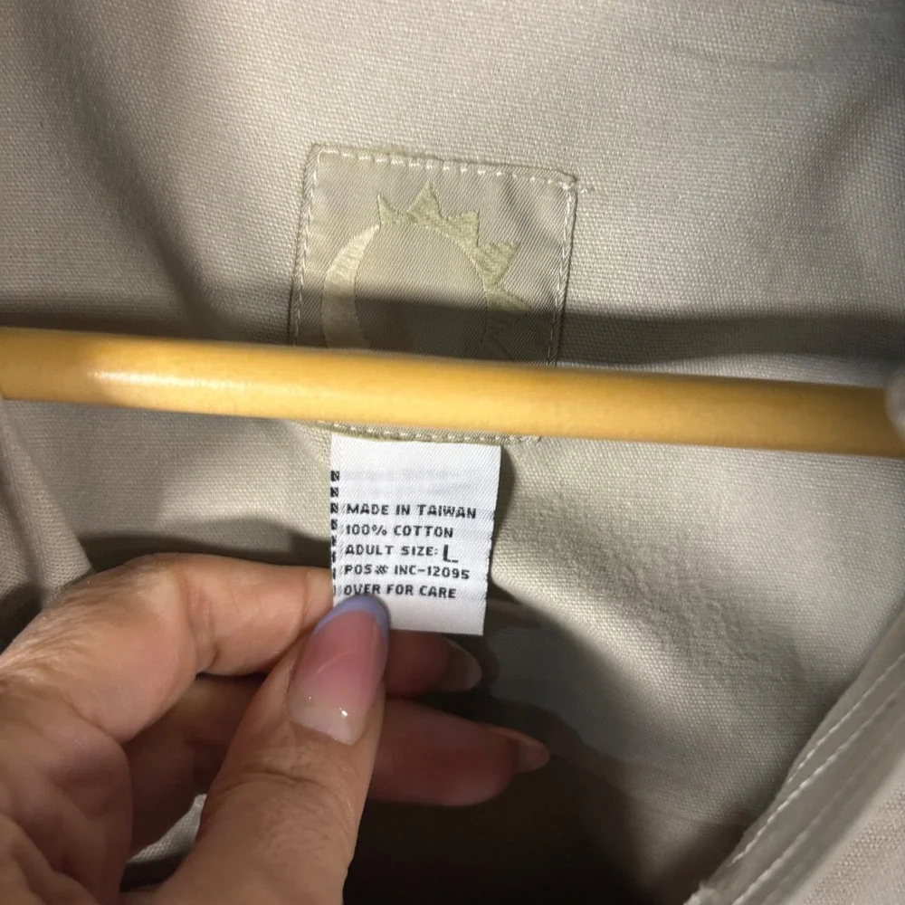 Marlboro Gear Canvas Button Up Shirt Mens Large Beige Vintage 99 Workwear - Picture 4 of 5